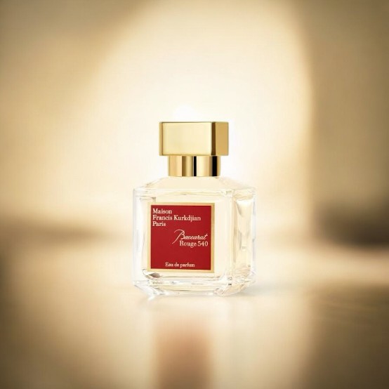 Close-up of the Baccarat Rouge 540 Eau de Parfum bottle by Maison Francis Kurkdjian